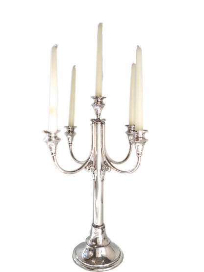 Antique Silver Plate Candelabra Silver Plate 5 Light 19" Tall Candle Holder Monarch Silver Co