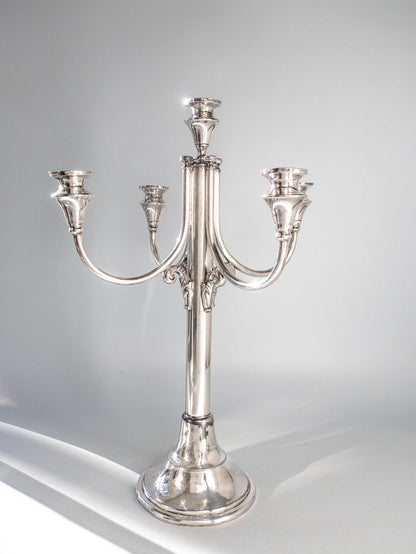 Antique Silver Plate Candelabra Silver Plate 5 Light 19" Tall Candle Holder Monarch Silver Co