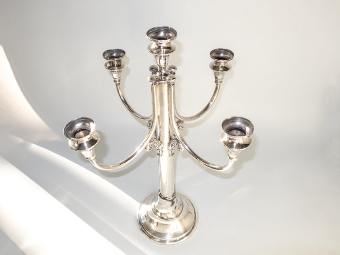 Antique Silver Plate Candelabra Silver Plate 5 Light 19" Tall Candle Holder Monarch Silver Co