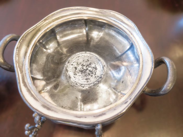 Antique Silver Plate Covered Butter Dish Cheese Dome Forbes Silver Co Quadruple Plate