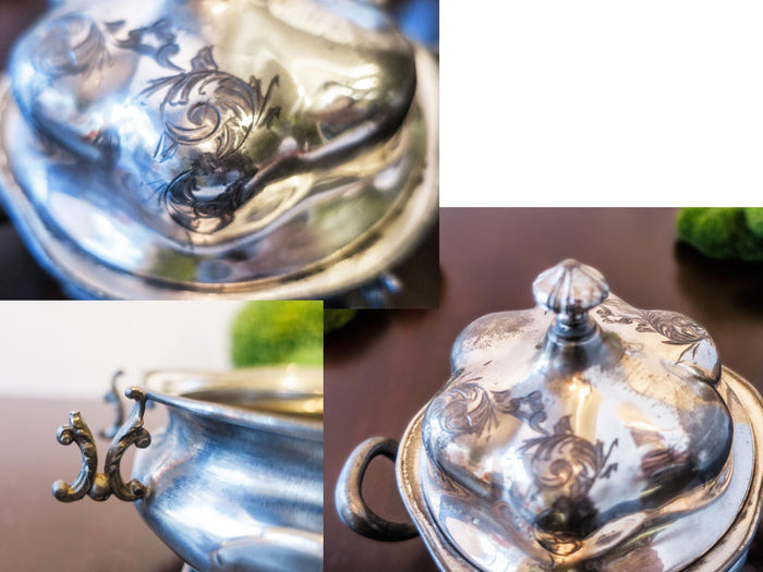 Antique Silver Plate Covered Butter Dish Cheese Dome Forbes Silver Co Quadruple Plate