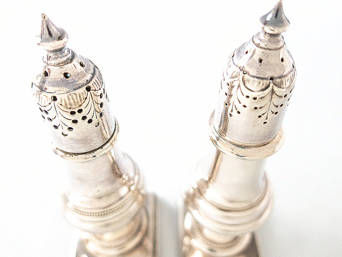 Antique Silver Plate Salt And Pepper Shakers EG Webster & Son