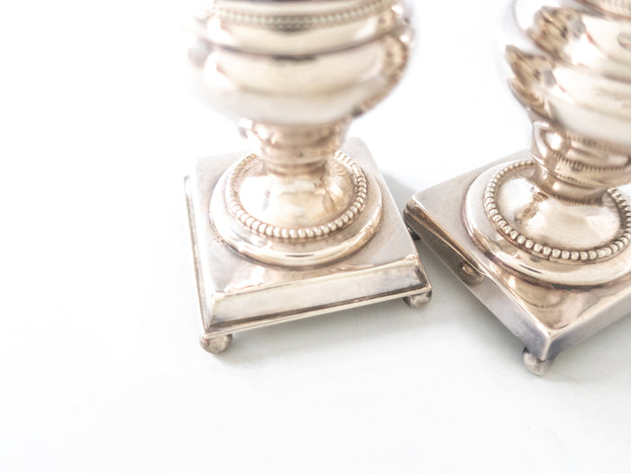 Antique Silver Plate Salt And Pepper Shakers EG Webster & Son