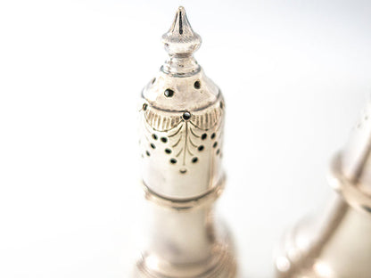 Antique Silver Plate Salt And Pepper Shakers EG Webster & Son