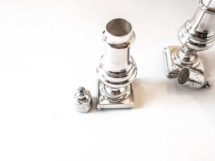 Antique Silver Plate Salt And Pepper Shakers EG Webster & Son