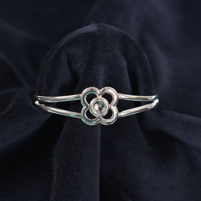 Art Pewter Birthstone Bangle - Silver Plated Pewter - Made in Scotland - December (Turquoise) - Heritage Of Scotland -