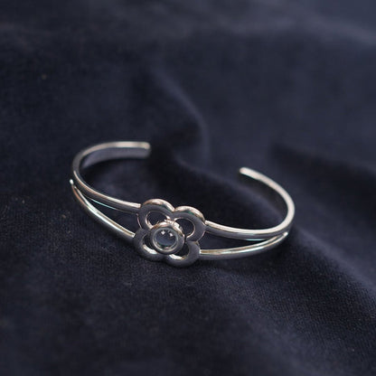 Art Pewter Birthstone Bangle - Silver Plated Pewter - Made in Scotland - December (Turquoise) - Heritage Of Scotland -