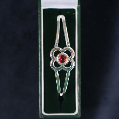 Art Pewter Birthstone Bangle - Silver Plated Pewter - Made in Scotland - July (Ruby) - Heritage Of Scotland -