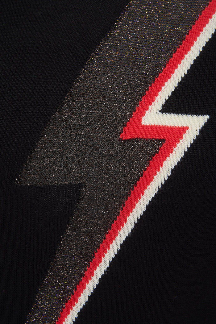 Astrid Jumper - Black, Bronze Lightning Bolt