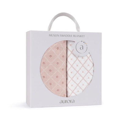 Aurora Classics Cotton Muslin Swaddle Blanket - 2 Pack
