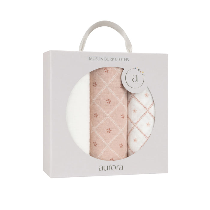 Aurora Classics Hypoallergenic Muslin Burp Cloth | 3-Pack