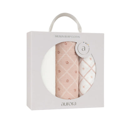 Aurora Classics Hypoallergenic Muslin Burp Cloth | 3-Pack