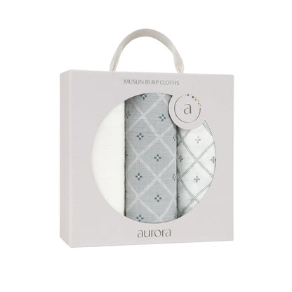 Aurora Classics Hypoallergenic Muslin Burp Cloth | 3-Pack