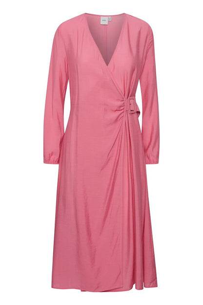 AVA BELTED WRAP DRESS (PINK)