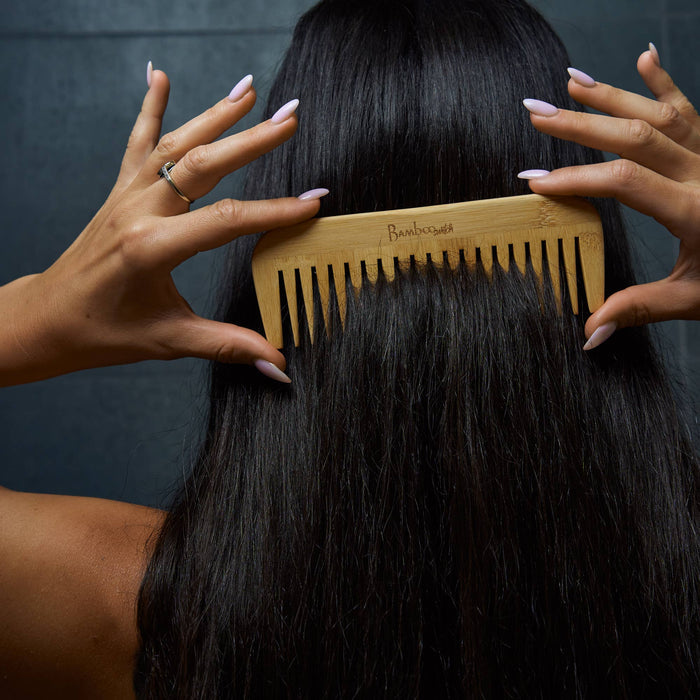 Bamboo Switch - Pointed Bamboo Wide Tooth Comb