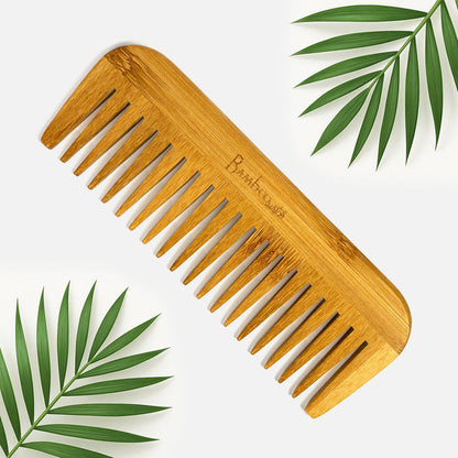 Bamboo Switch - Pointed Bamboo Wide Tooth Comb
