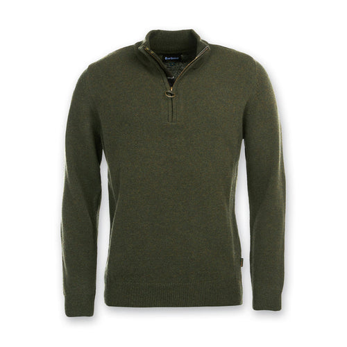 Barbour - Holden Half Zip Jumper in Olive Marl - Nigel Clare