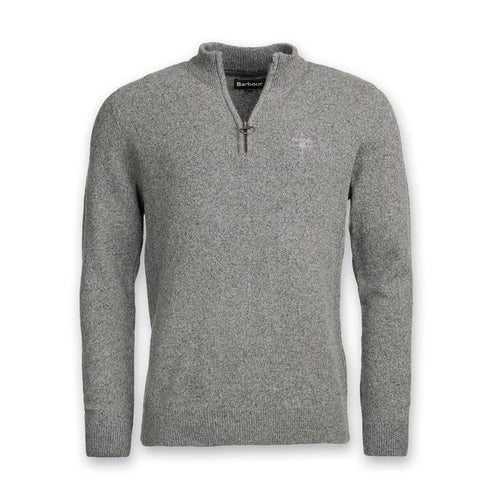 Barbour - Tisbury Knit Half Zip Jumper in Grey - Nigel Clare