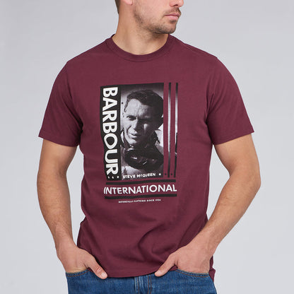 Barbour Intl - Goggles Steve McQ T-Shirt in Merlot - Nigel Clare