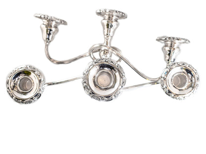 Baroque By Wallace Silver Plate Candelabra Pair Convertible Candle Holder Arms