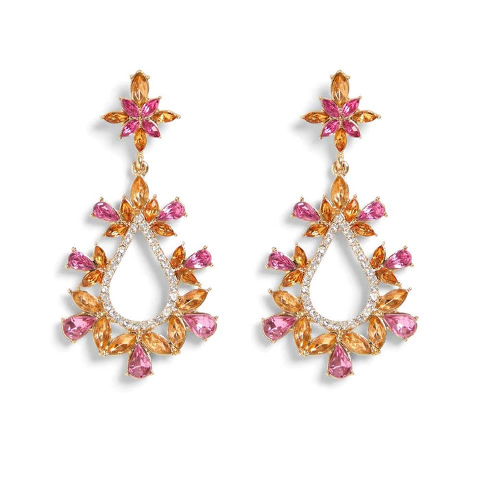 BELLE BRIDAL EARRINGS (GOLD & ROSE)