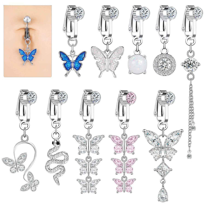 Clip-On Belly Button Piercing for Effortless Style and Comfort