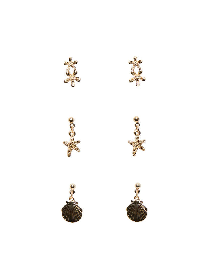 Bia 3 Pack Earrings (Gold)