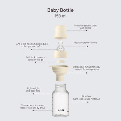 BIBS Baby BPA-Free Polypropylene Bottle Set 5oz. Silicone | Slow Flow
