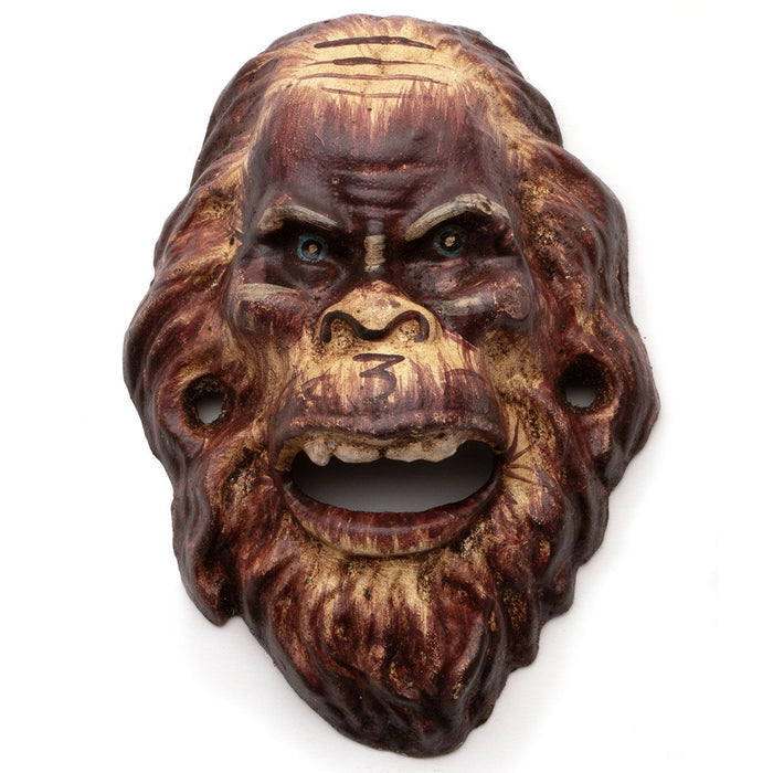 cast iron wall mount Big Foot bottle opener, pop open your bottled beverage with Sasquatchâ€™s tough, gnarly teeth