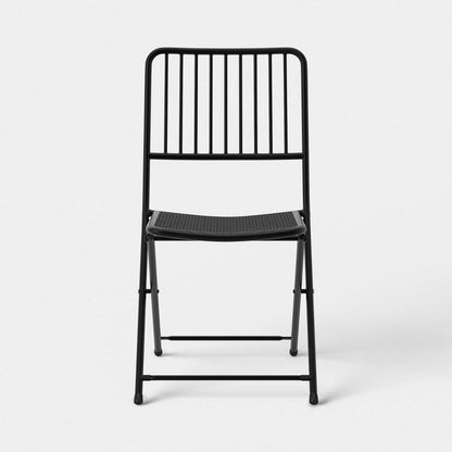 Black Folding Wire-Back Patio Chair - Wichita Home Outlet