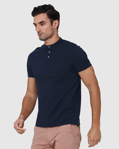 Blue Henley T-Shirt