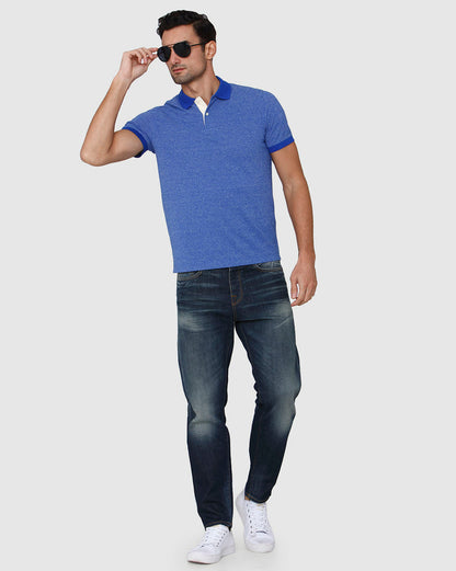 Blue Polo Neck T-Shirt