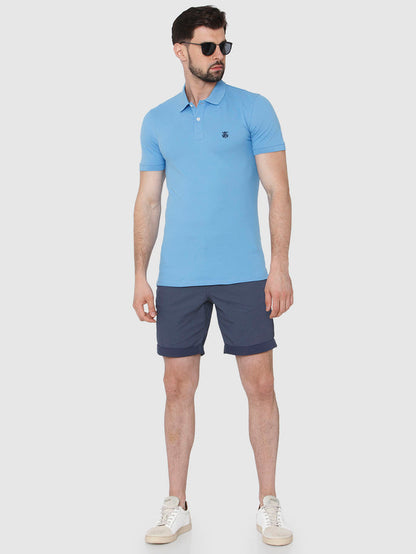 Blue Polo Neck T-Shirt