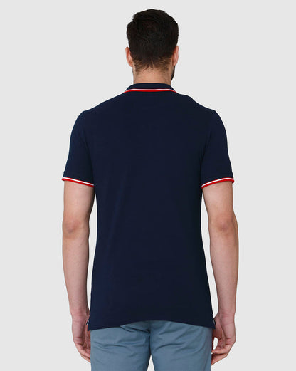 Blue Polo Neck T-Shirt