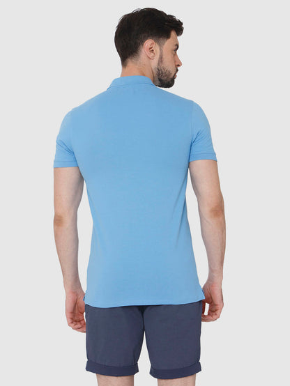 Blue Polo Neck T-Shirt