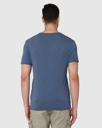 Blue Printed Crew Neck T-Shirt