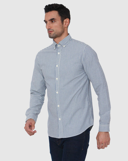 Blue Printed Full Sleeves Shirt