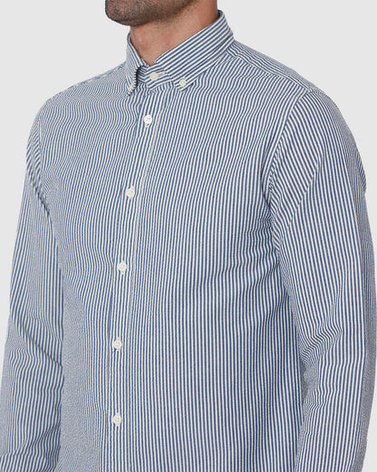 Blue Printed Full Sleeves Shirt