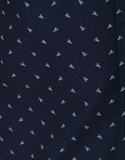 Blue Printed Short Sleeves Shirt