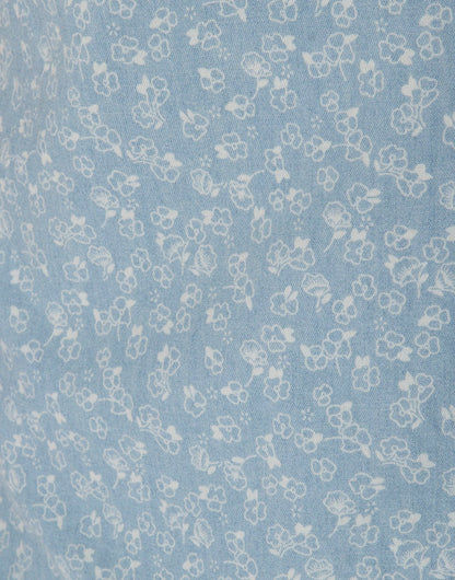 Blue Printed Short Sleeves Shirt