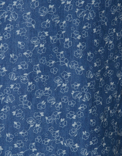 Blue Printed Short Sleeves Shirt