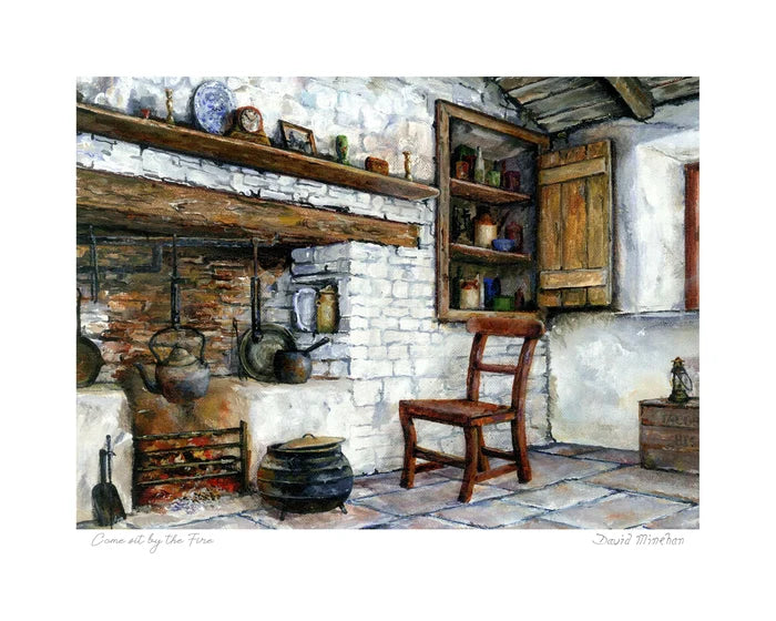 Blue Shoe Gallery Irish Art | Come sit by the fire