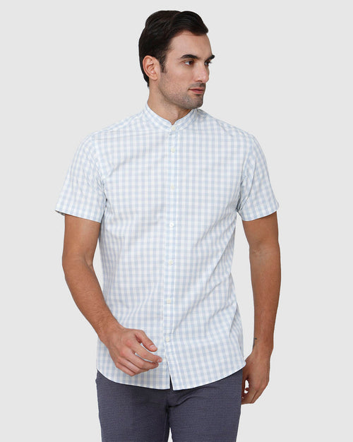 Blue Short Sleeves Shirt