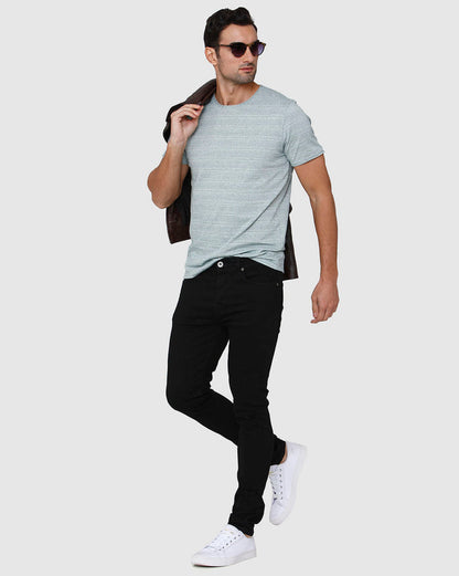 Blue Striped Crew Neck T-Shirt