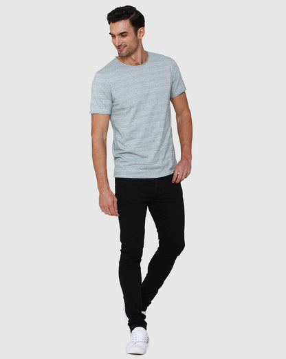 Blue Striped Crew Neck T-Shirt
