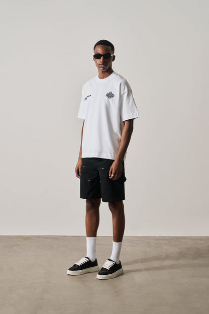 BLURRED GRAPHIC EMBLEM T-SHIRT - NAVY