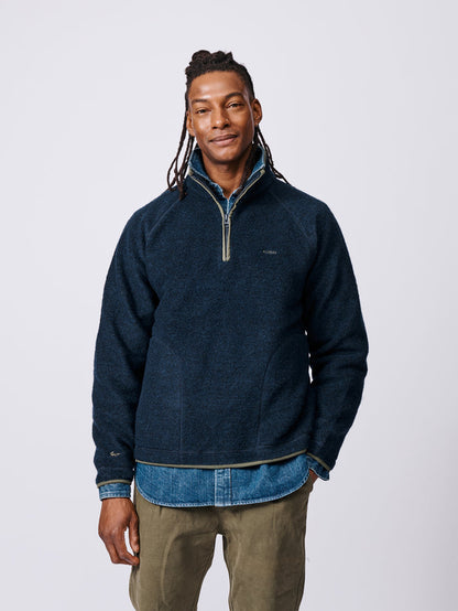 Aubin Navy Bodmin Zip Neck Fleece | Fleece