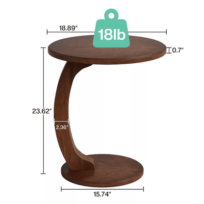 Boho Round C Shaped End Table - Brown - Wichita Home Outlet