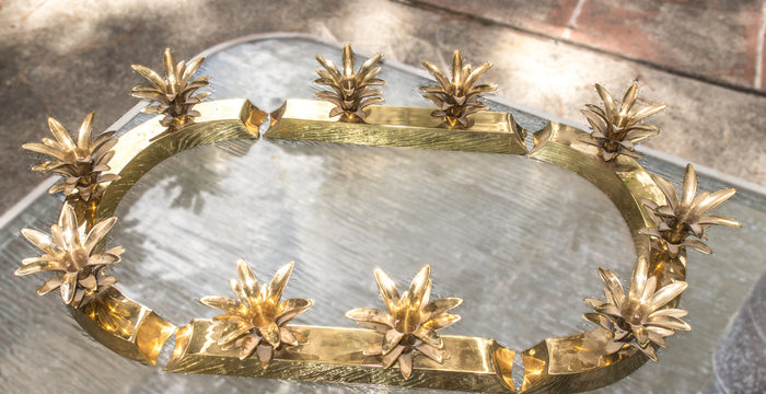 Brass Pineapple Candle Holders Centerpiece Hollywood Regency