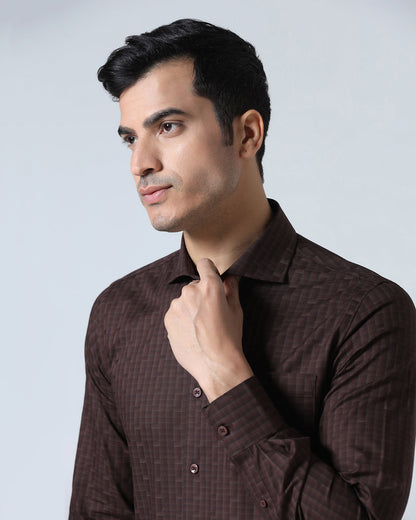 Brown Check Shirt - Echod